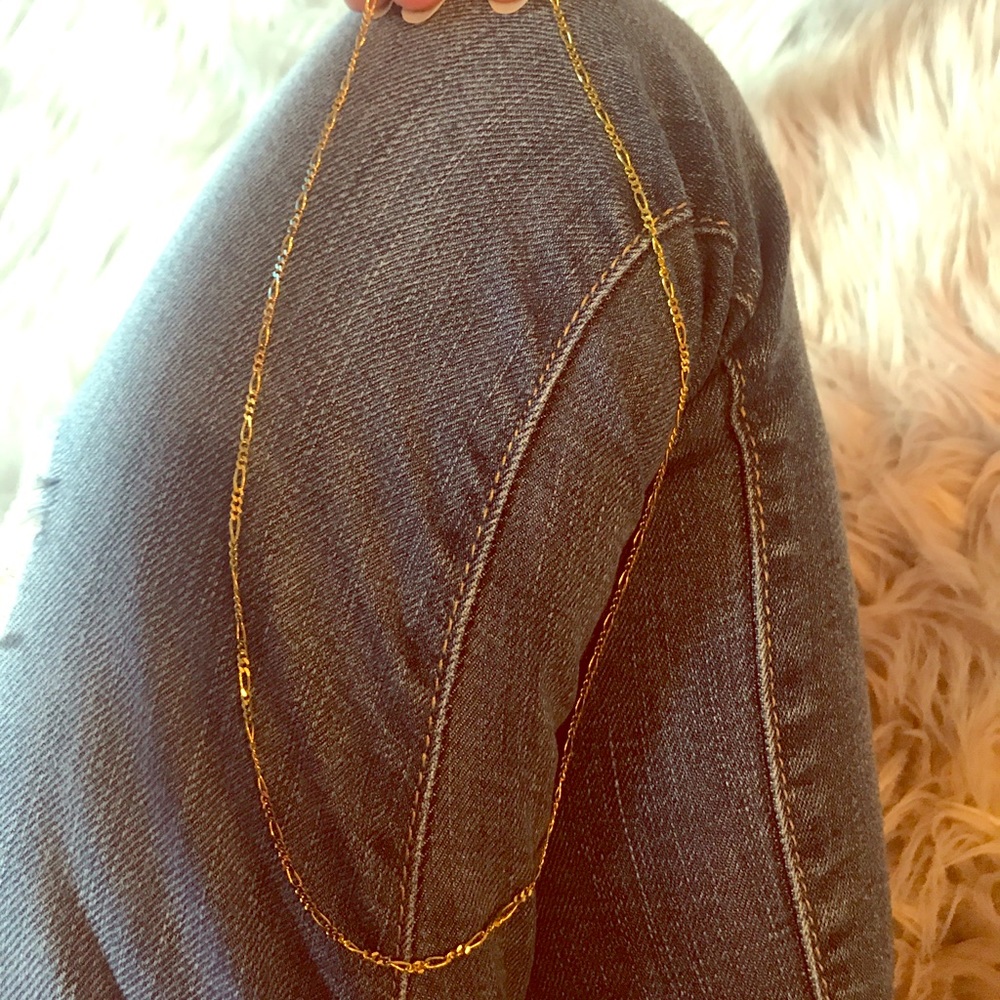 14Kt solid gold small Figaro Necklace 18 Inches